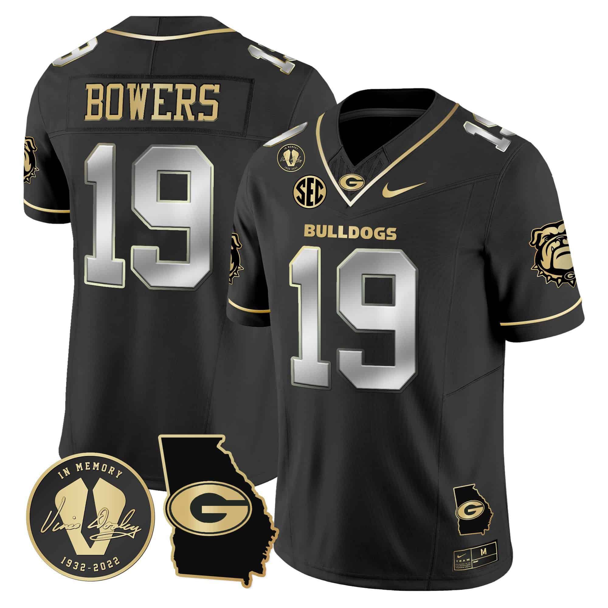 Men Georgia Bulldogs #19 Bowers Black 2024 Nike Vapor NCAA Jersey style 3->indianapolis colts->NFL Jersey